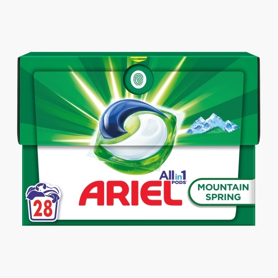 Detergent de rufe capsule All-in-One Pods Mountain Spring, 28 spălări 