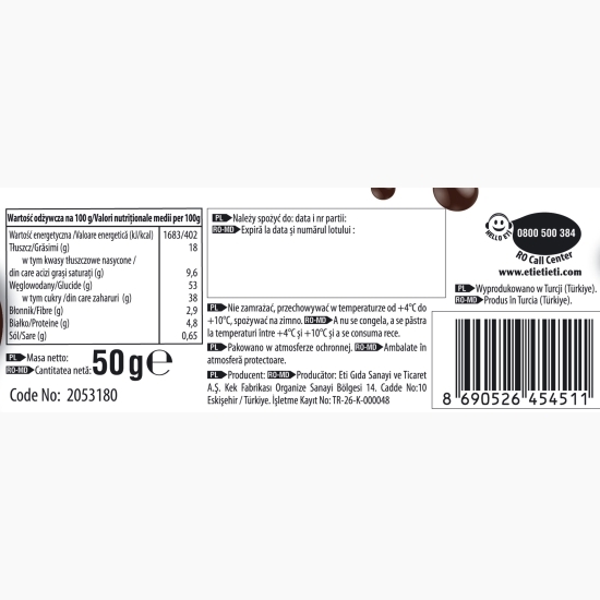 Prăjitură Milk Burger acoperită cu ciocolată cu lapte și cu umplutură de ciocolată 50g