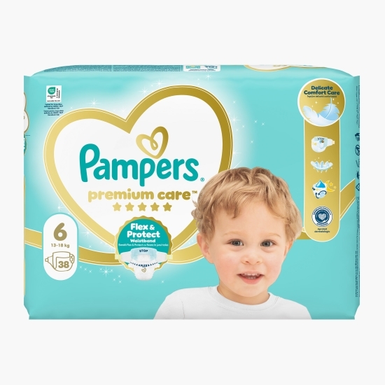 Scutece Premium Care, mărimea 6, 13-18kg, 38 buc