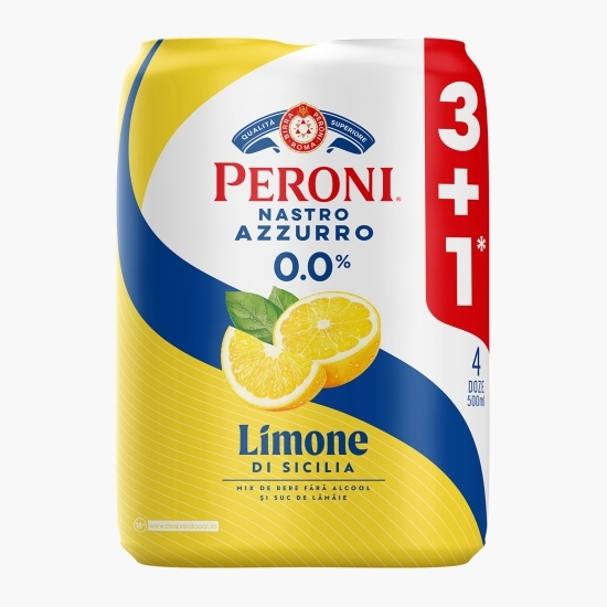 Bere fără alcool cu lămâie Limone di Sicilia, doză 4x500ml (3+1)