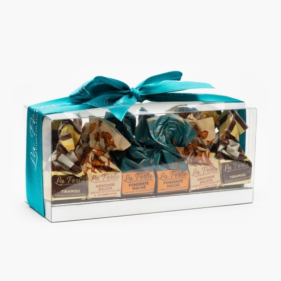 Trufe de ciocolată asortate (arome tiramisu, arahide sărate, Dark Macae) 260g