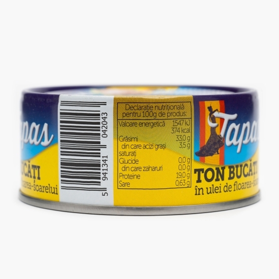 Ton bucăți în ulei de floarea-soarelui 160g