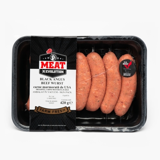 Black Angus beef wurst, carne maturată 30 zile 420g