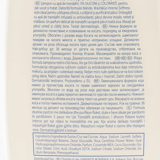 Șampon cu apă de trandafiri Intense Softness 0.75l