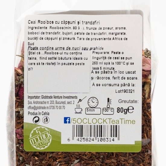 Ceai de rooibos cu căpșuni și trandafiri 80g