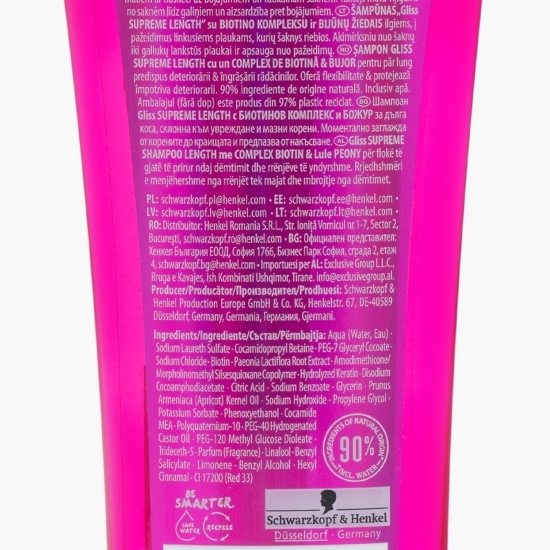 Șampon pentru păr lung predispus la deteriorare Supreme Length 0.25l