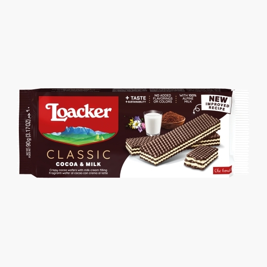 Napolitane clasice cu cacao și lapte 90g