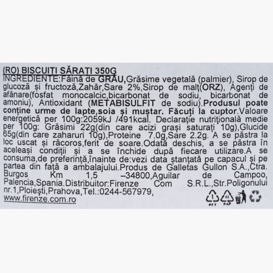 Biscuiți sărați mini crackers în formă de pești 350g