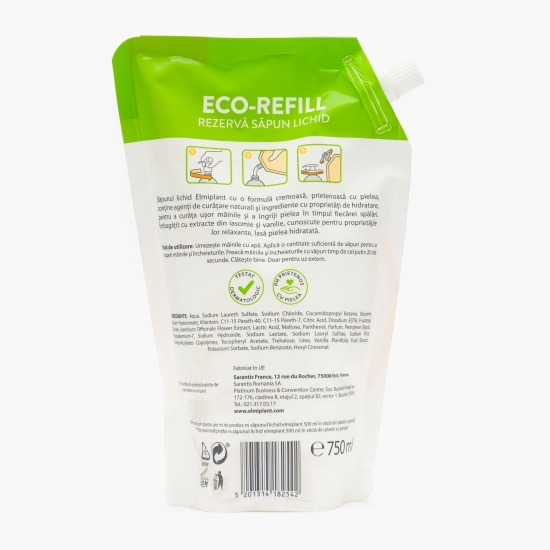 Rezervă săpun lichid cremă, eco Iasomie & Vanilie, 0.75l