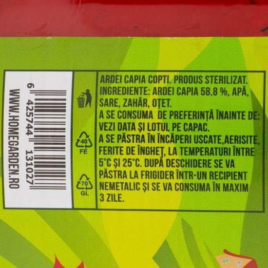 Ardei capia copți în oțet 680g