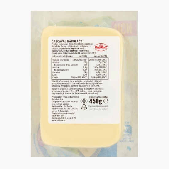 Cașcaval de vacă bloc 450g