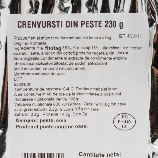 Crenvurști din pește 230g