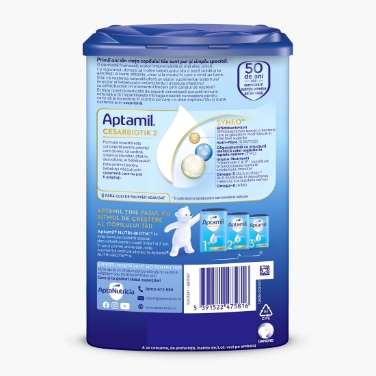 Lapte praf Cesar Biotik 2, 6-12 luni, 800g