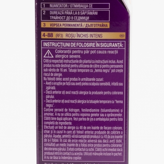 Vopsea de păr permanentă Intensive Color Creme RF3 Roșu închis intens 110ml