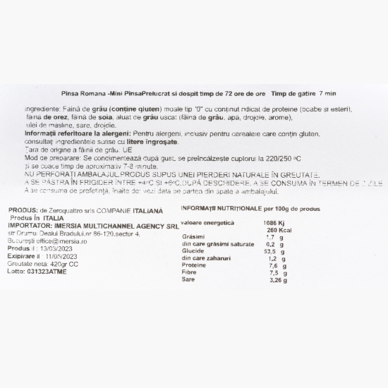 Mini pinsa Romană 400g (3 buc)