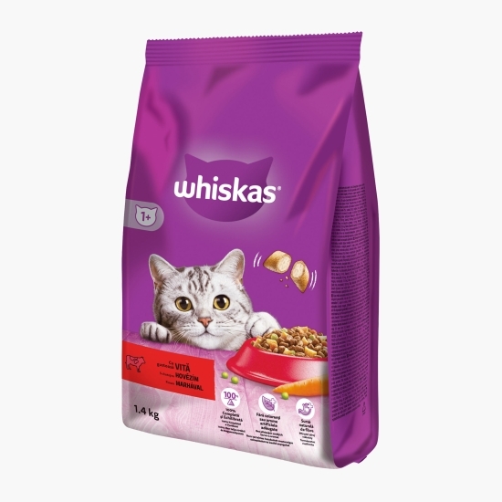 Hrană uscată pentru pisici adulte, 1.4kg, cu vită 