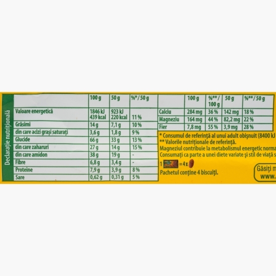 Biscuiți cu cereale și ciocolată 50g