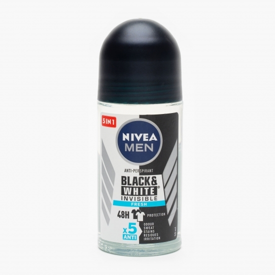 Deodorant antiperspirant roll-on Men Black&White Invisible Fresh 50ml