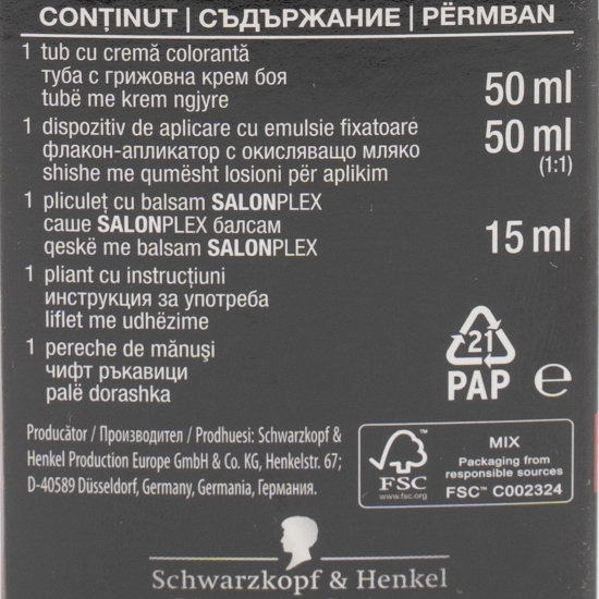 Vopsea de păr permanentă Professional Performance 7-6 blond mediu 115ml