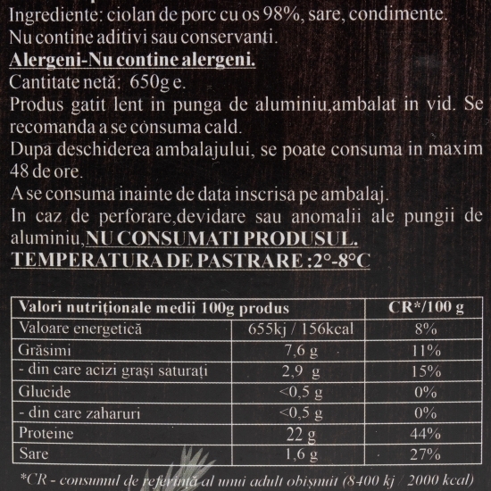Ciolan de porc gătit lent 650g