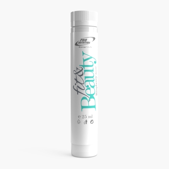Colagen îmbogățit cu acid hialuronic Fit & Beauty, aromă de zmeură, 10 x 25ml