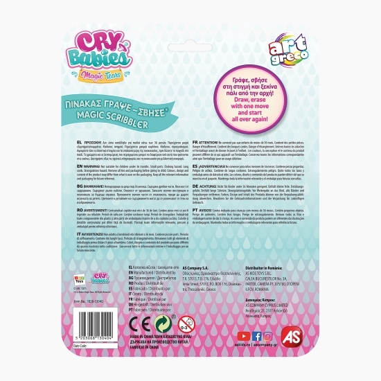Tablă de scris Cry Babies Magic Scribbler Travel +3 ani