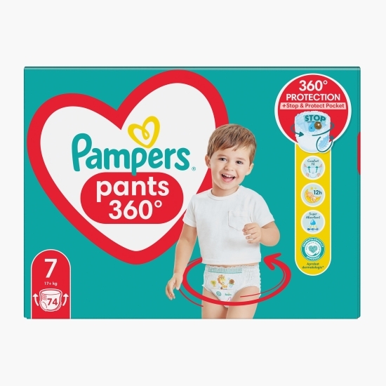 Scutece chiloțel Pants Mega Box mărimea 7, 17+ kg, 74 buc