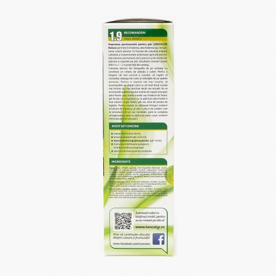 Vopsea permanentă pentru păr Natura 1.9 negru albastru 100ml