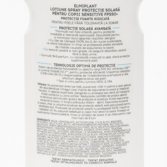 Loțiune spray protecție solară pentru copii SPF50+, 200ml