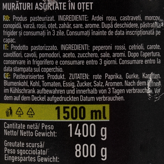 Murături asortate gourmet 1400g