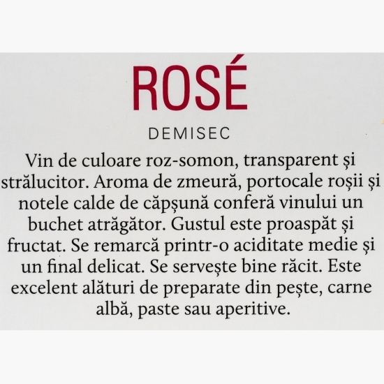 Vin rose demisec Cervus, 13%, bag in box 3l