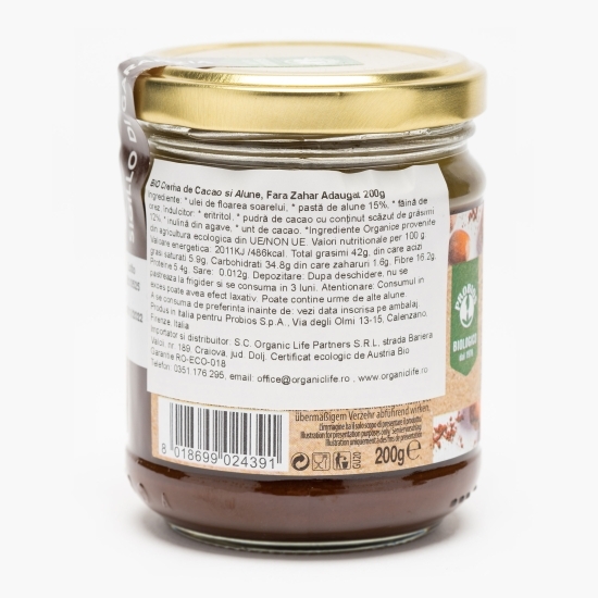 Cremă de cacao și alune eco fără zahăr 200g