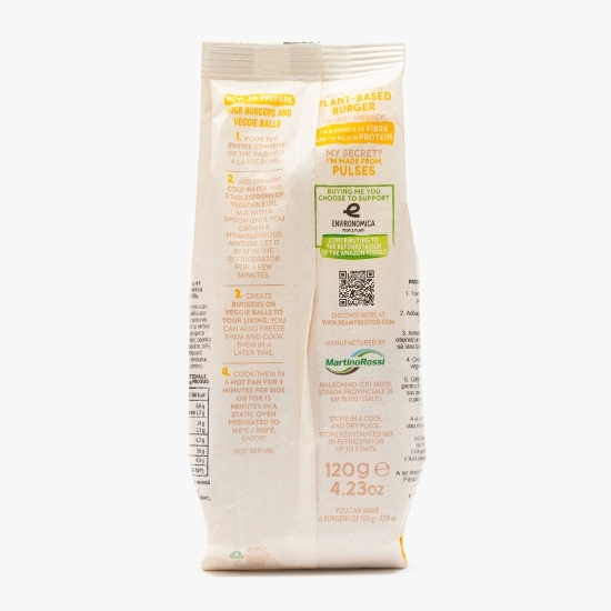 Amestec uscat pe bază de plante pentru burger și chiftele de legume, cu aromă de curry 120g 