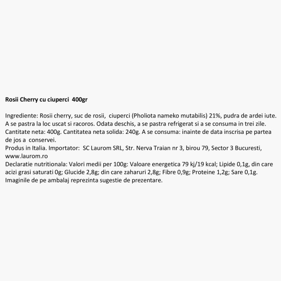 Roșii Cherry cu ciuperci 400g