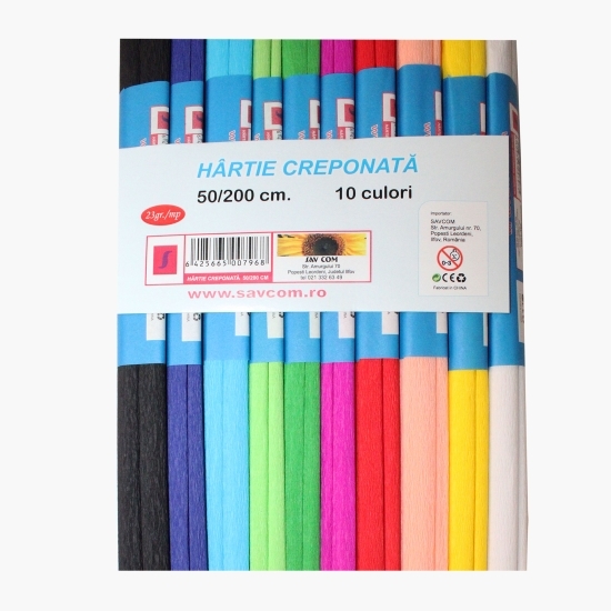 Hârtie creponată 50x200cm 10 culori/top
