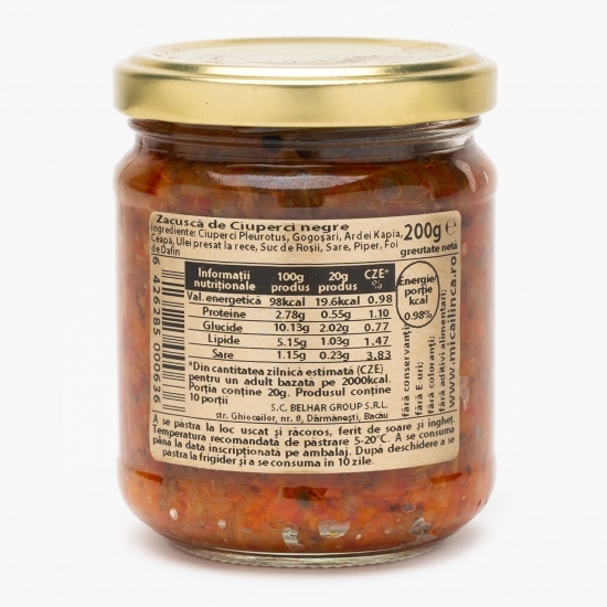 Zacuscă naturală de ciuperci negre 200g