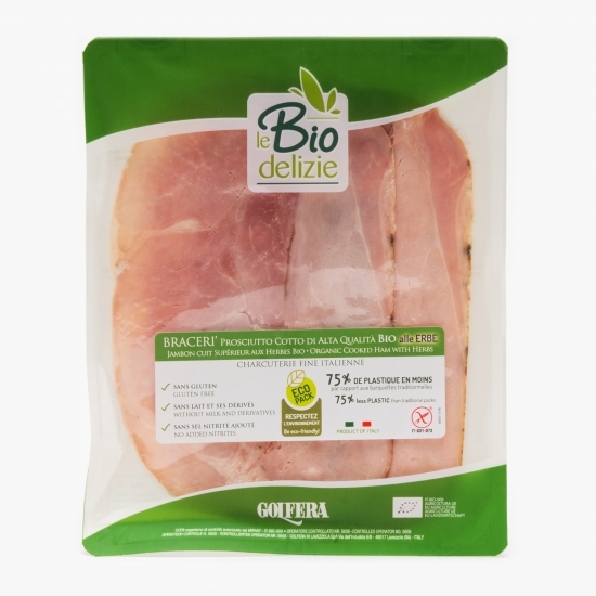 Prosciutto cotto di alta qualita cu ierburi, eco 100g