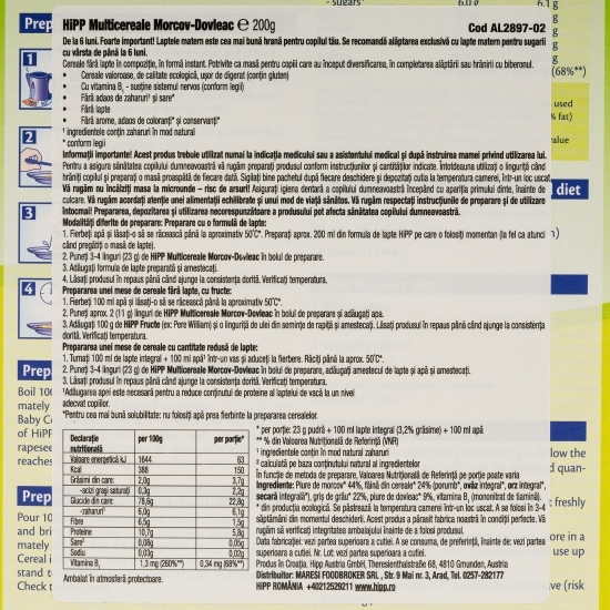 Cereale eco cu dovleac și morcov +6 luni 200g