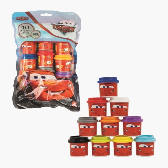Borcănașe de plastilină în pungă de plastic Cars 10 buc 3+ ani