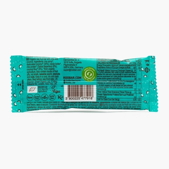 Baton eco cu chia și cocos, vegan, fără gluten 30g
