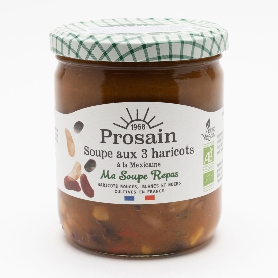 Supă mexicană eco cu fasole albă, neagră și roșie 420g