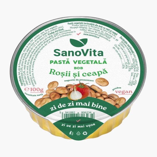 Pastă vegetală din bob cu roșii și ceapă 100g