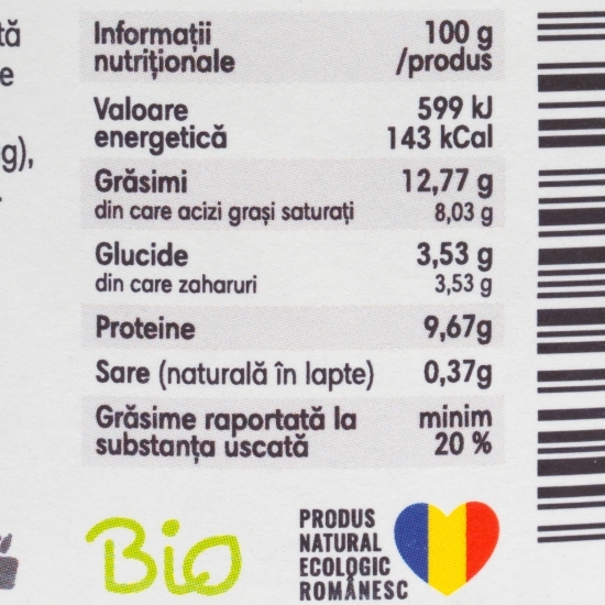 Brânză de vacă cu smântână, eco 175g