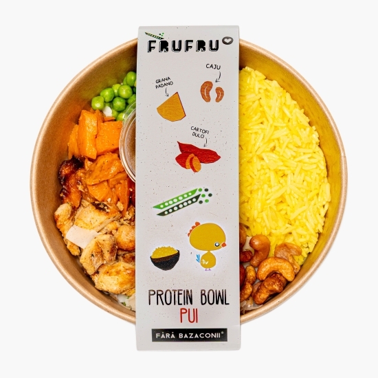 Salată bogată în proteine, cu pui la grătar, orez și cartof dulce 390g