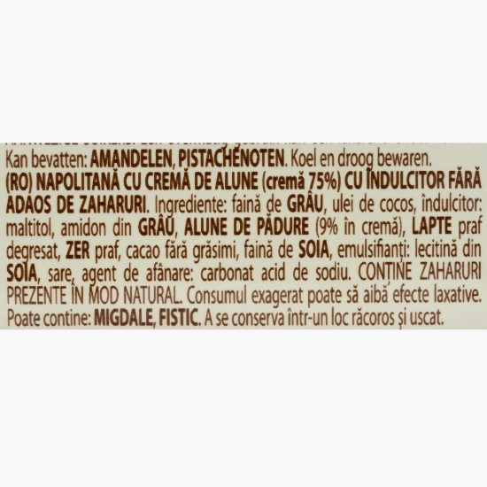 Napolitane cu cremă de alune, fără zahăr adăugat 175g