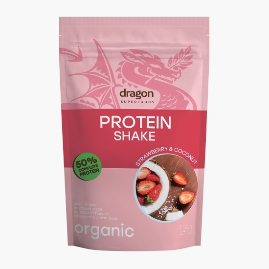 Shake proteic eco cu căpșuni și cocos, fără gluten 450g 