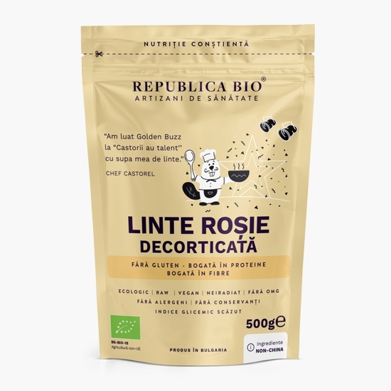 Linte roșie eco decorticată, fără gluten 500g