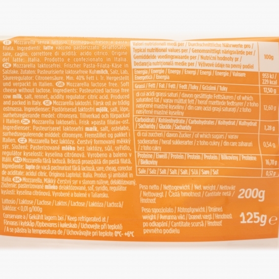 Mozzarella fără lactoză 125g