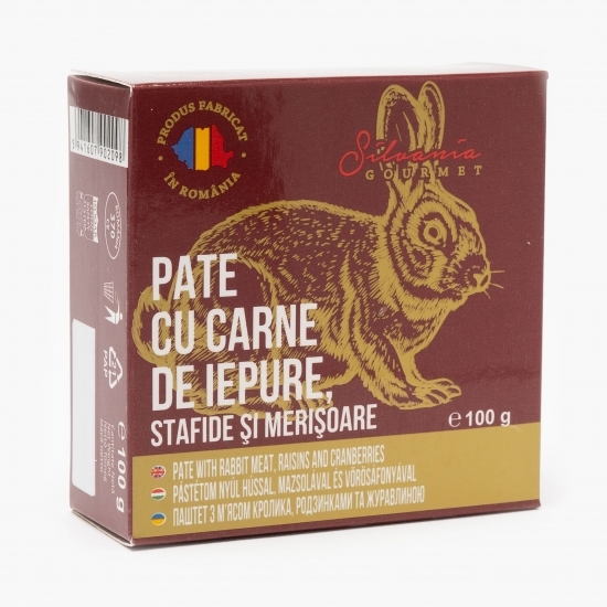 Pate cu carne de iepure, stafide și merișoare 100g