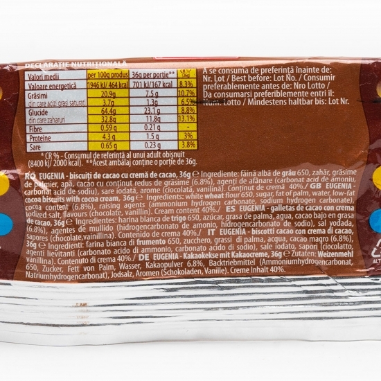 Biscuiți cu multă cremă de cacao 36g